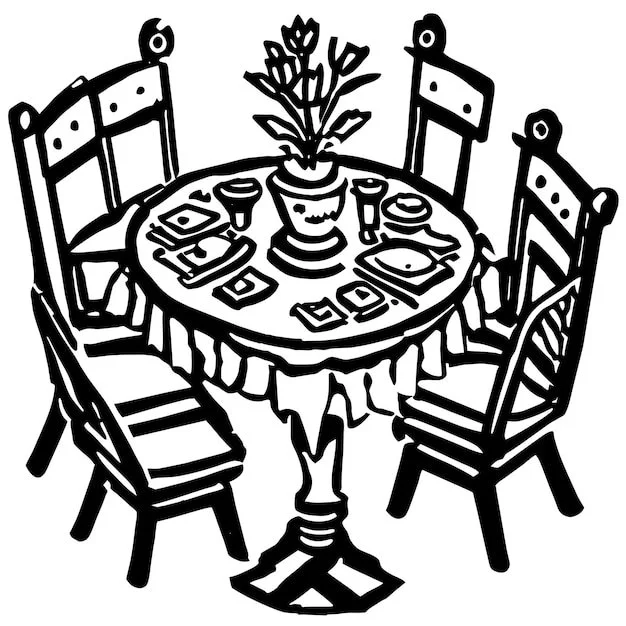 Desenhos de Sala de Jantar Para Colorir 18