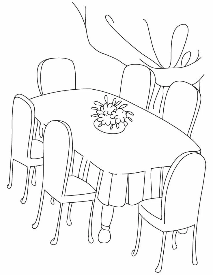 Desenhos de Sala de Jantar Para Colorir 6