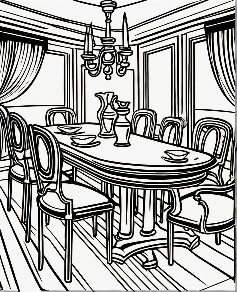 Desenhos de Sala de Jantar Para Colorir 9