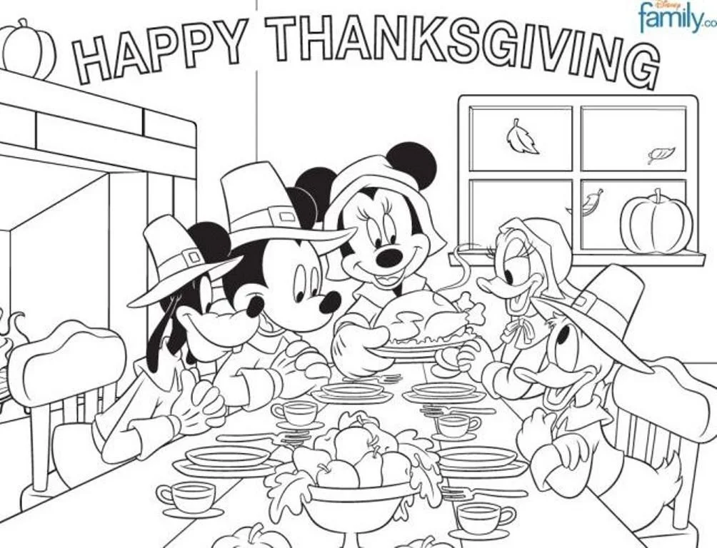 Desenhos de Acao de Gracas de Disney Para Colorir 1