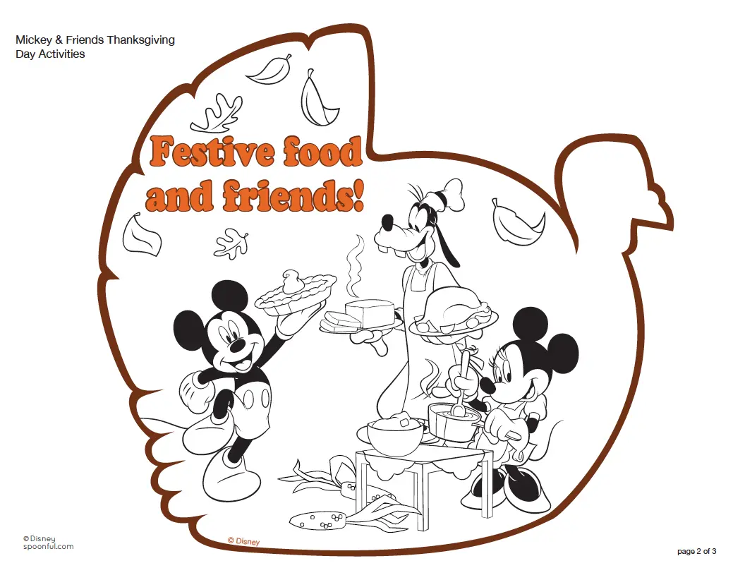 Desenhos de Acao de Gracas de Disney Para Colorir 7