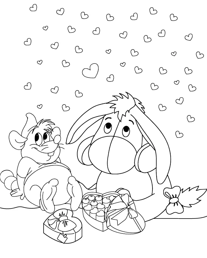 Disney para San Valentin Para Colorear