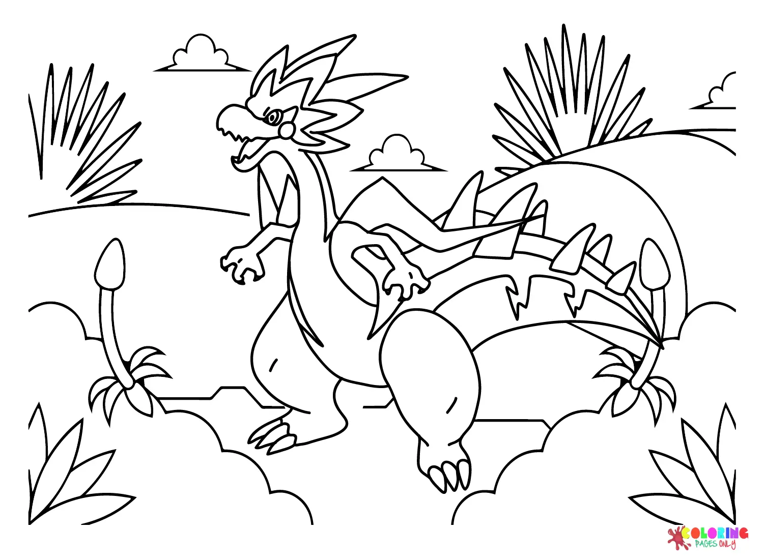 Dracozolt Para Colorear