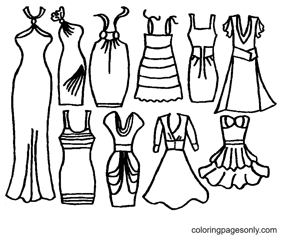 Dress Coloring Pages 14