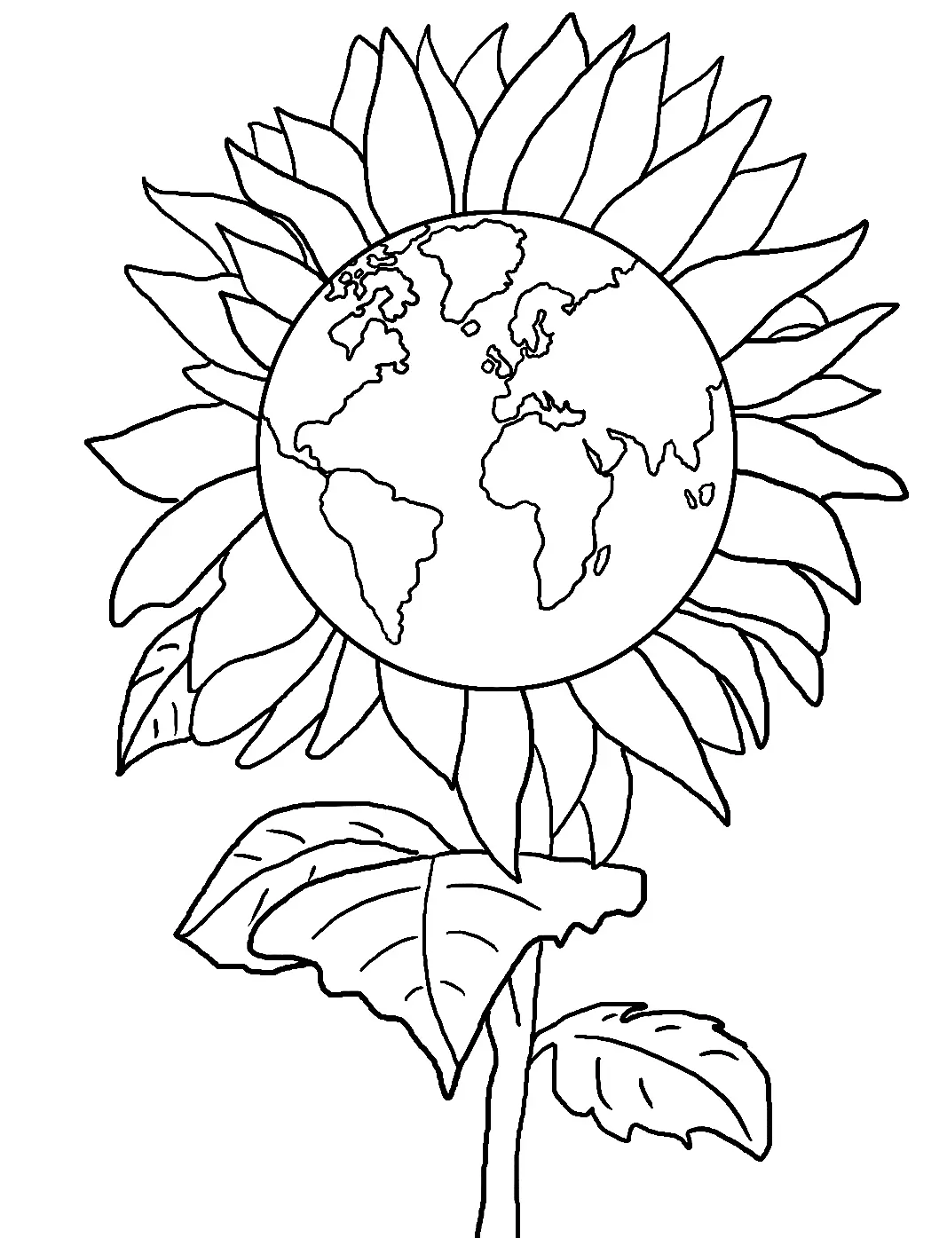 Dia La Tierra Para Colorear 17