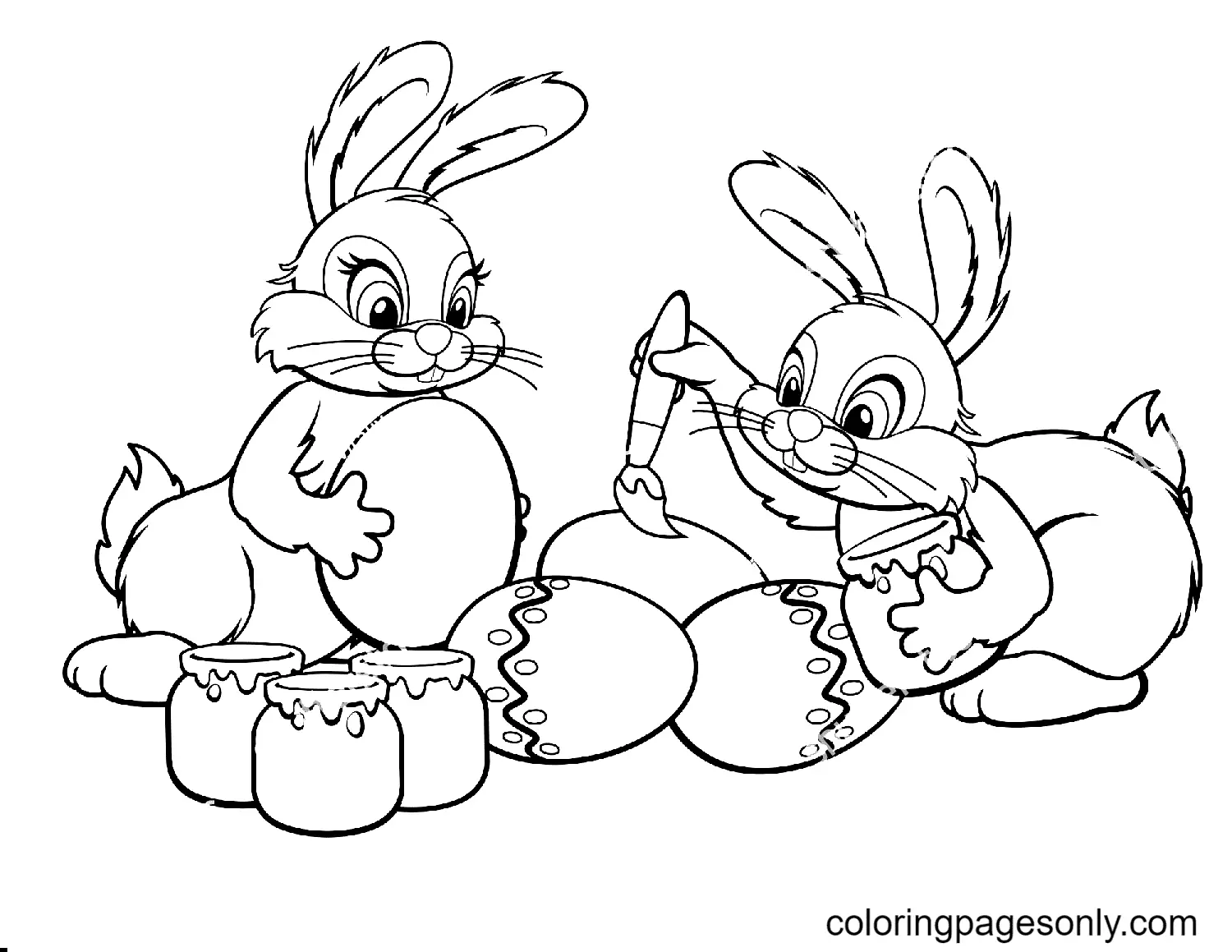 Conejito Pascua Para Colorear 19