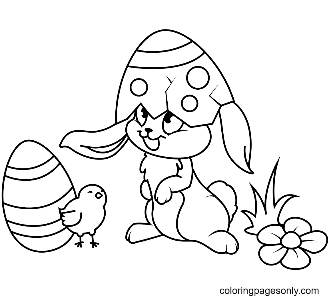 Conejito Pascua Para Colorear 20