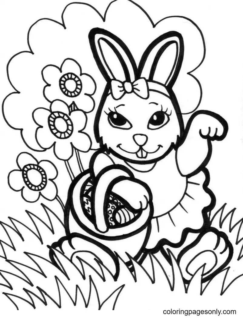 Conejito Pascua Para Colorear 22