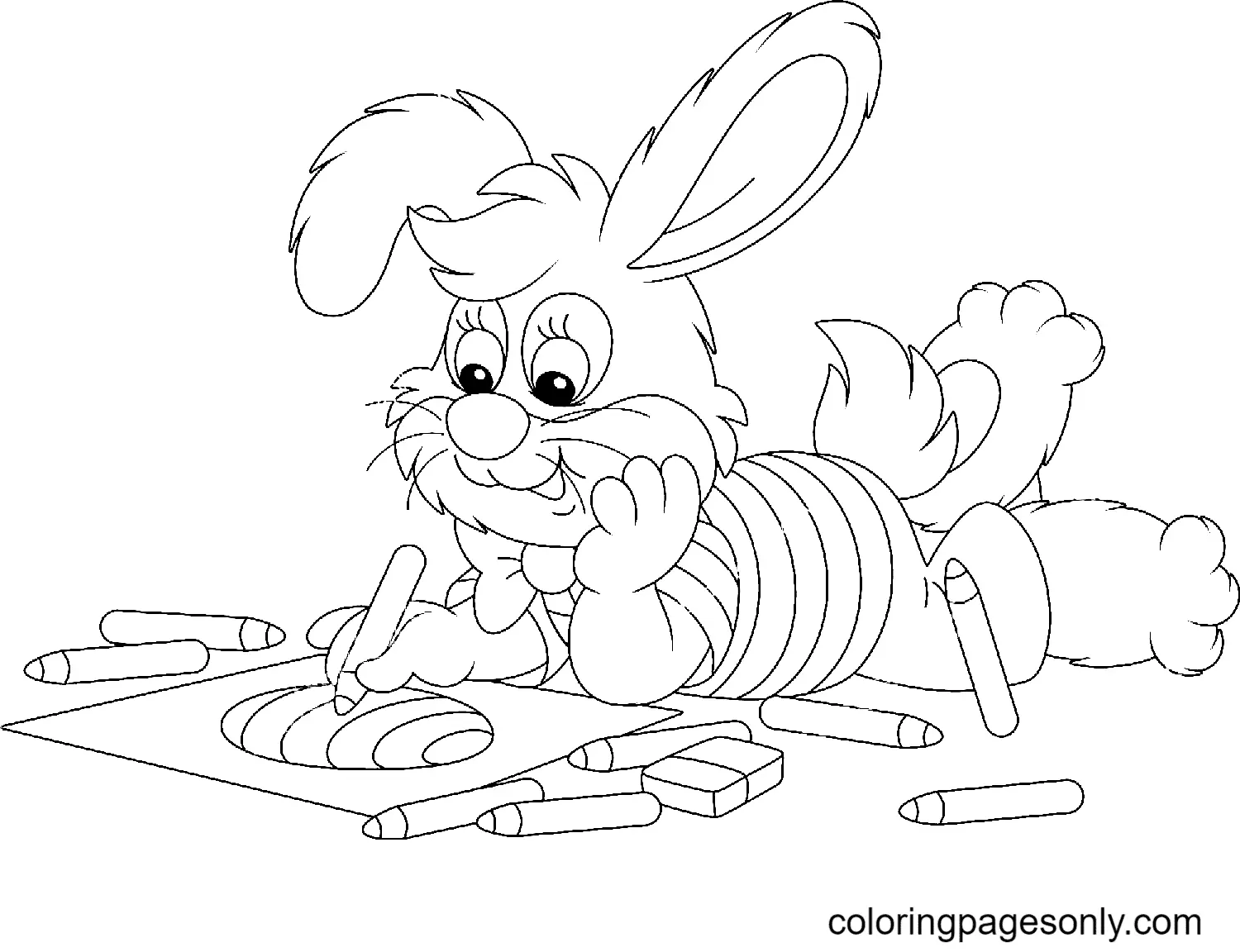 Conejito Pascua Para Colorear 45
