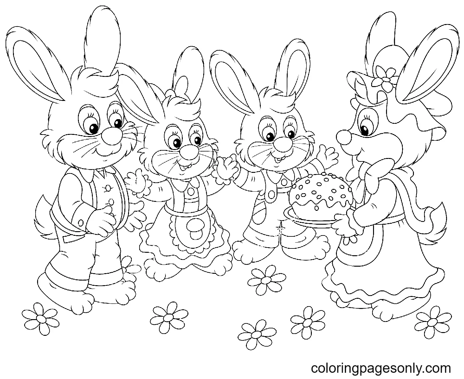 Conejito Pascua Para Colorear 47
