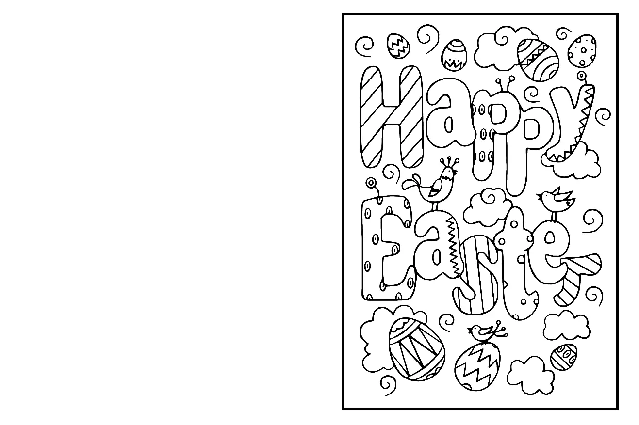 Easter Card Coloring Pages 15