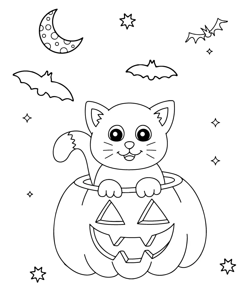 Halloween Facil Para Colorear 1