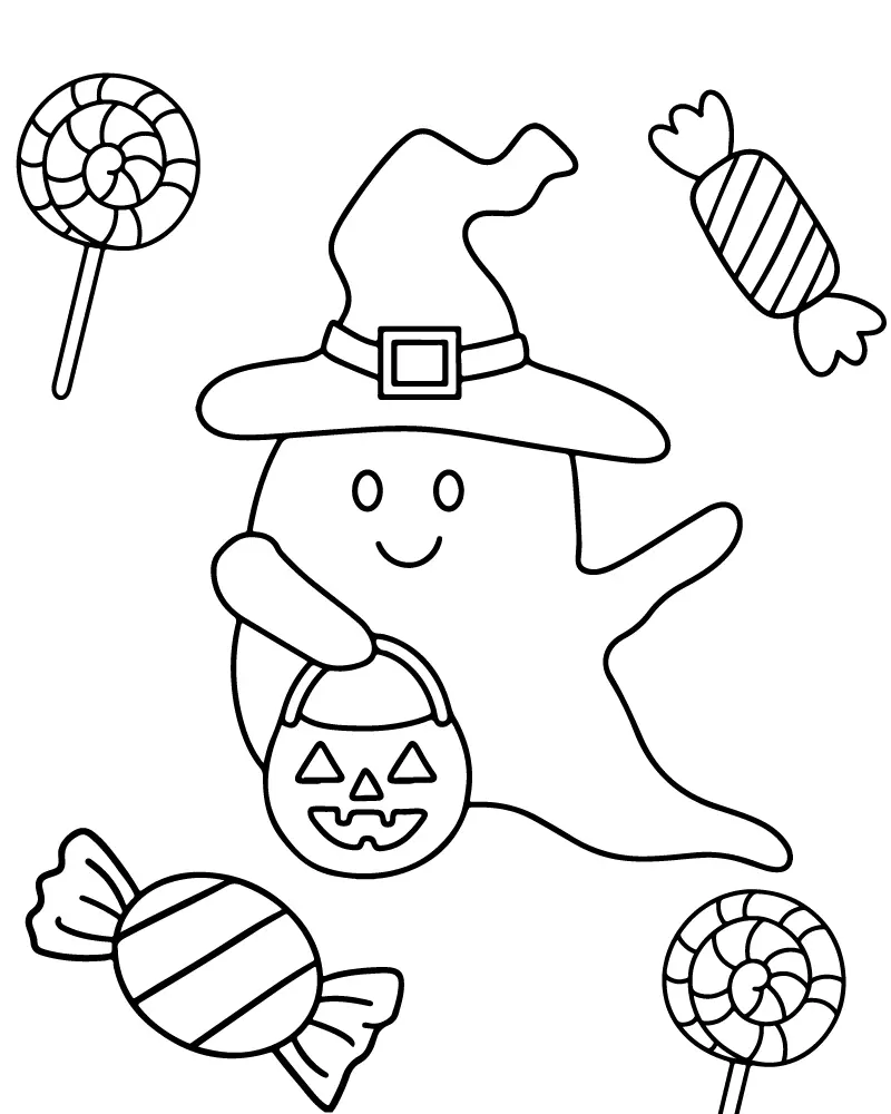 Halloween Facil Para Colorear 4