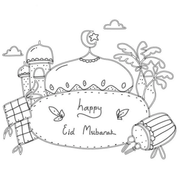 Eid Mubarak Coloring Pages 10