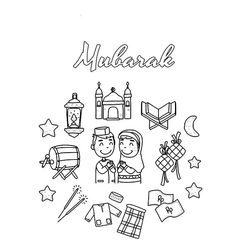 Eid Mubarak Coloring Pages 12