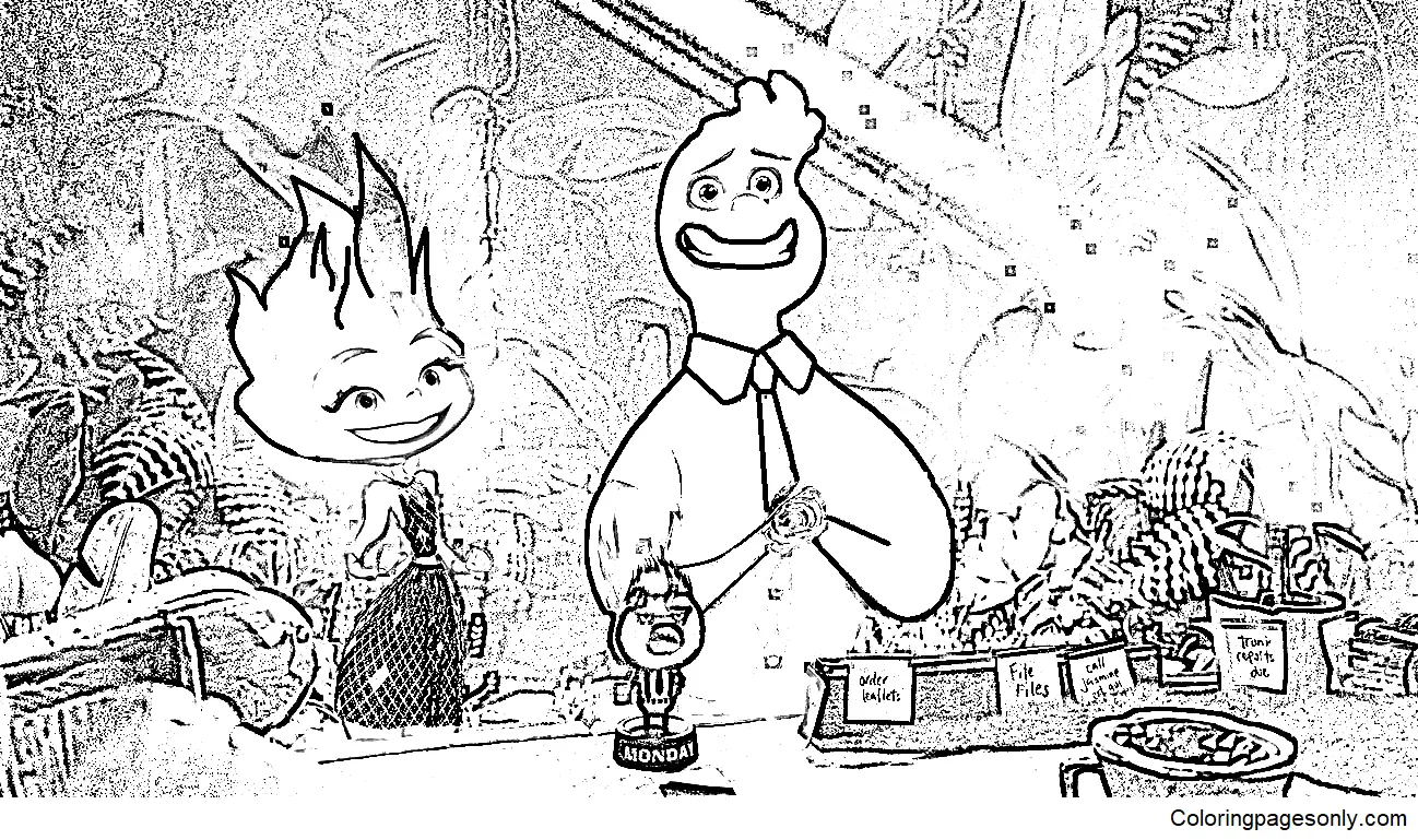 Elemental Coloring Pages 4
