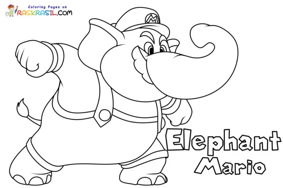 Elefante Mario Para Colorear 1