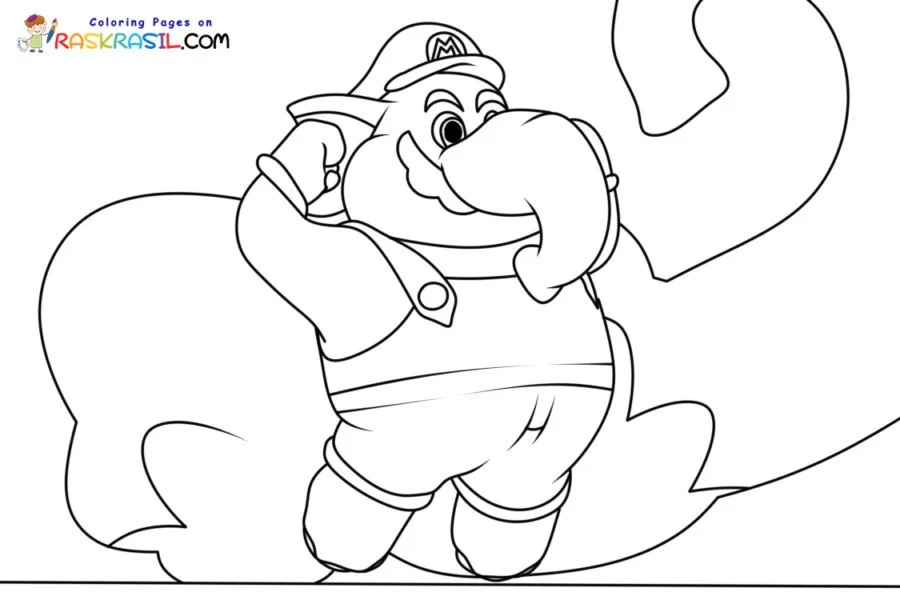Elefante Mario Para Colorear 2