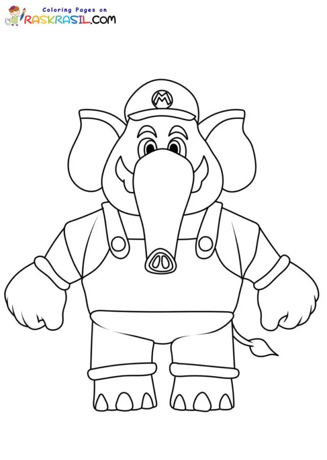 Elefante Mario Para Colorear 4