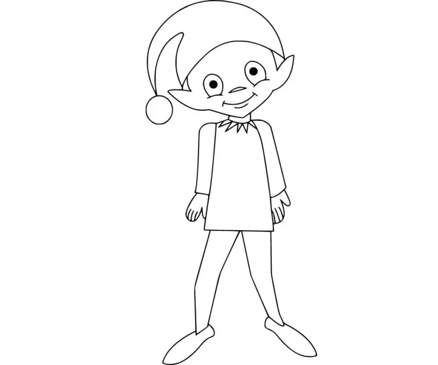 Desenhos de Elfo Na Prateleira Para Colorir 11