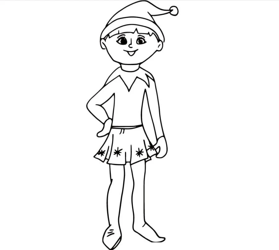 Desenhos de Elfo Na Prateleira Para Colorir 12