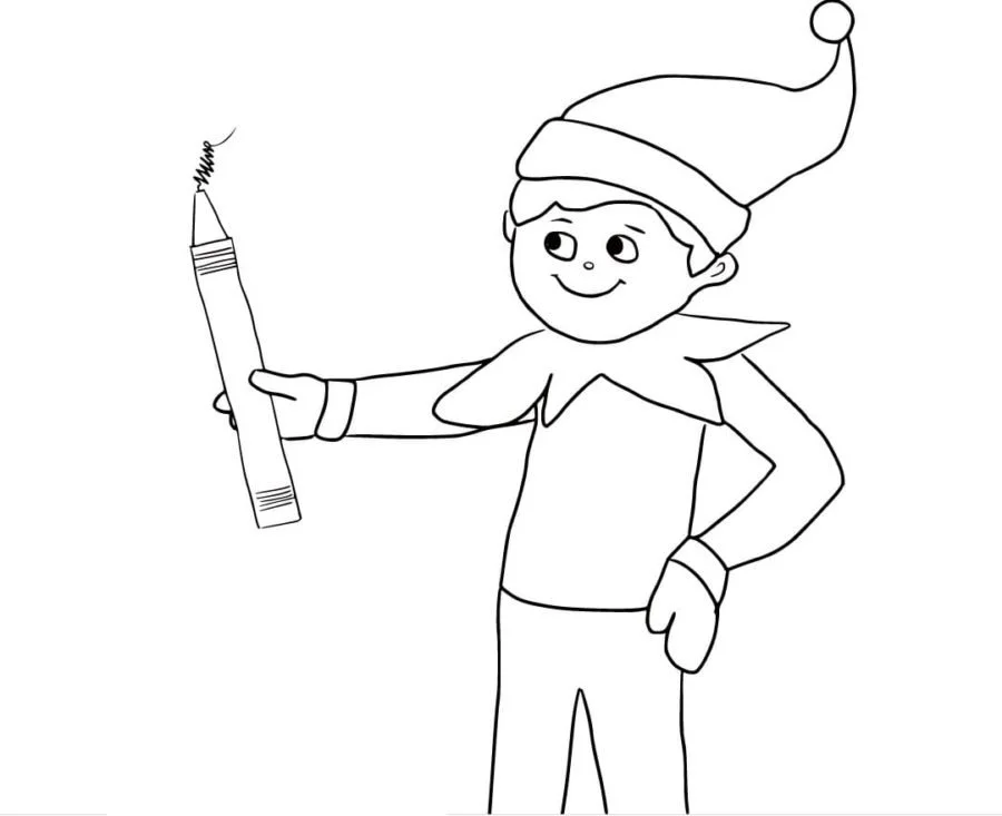 Desenhos de Elfo Na Prateleira Para Colorir 15