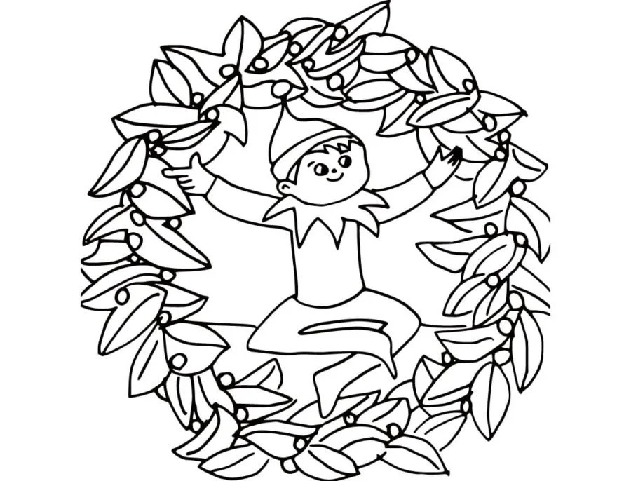 Desenhos de Elfo Na Prateleira Para Colorir 16