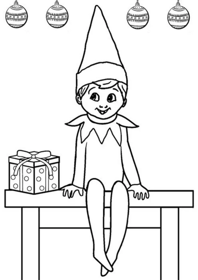 Desenhos de Elfo Na Prateleira Para Colorir 18