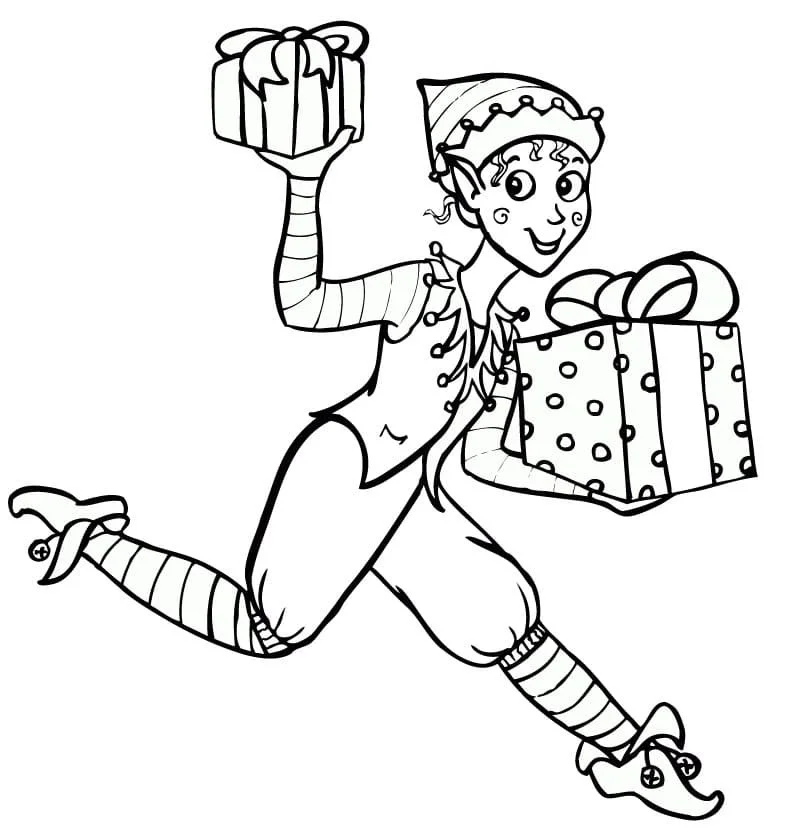 Desenhos de Elfo Na Prateleira Para Colorir 19