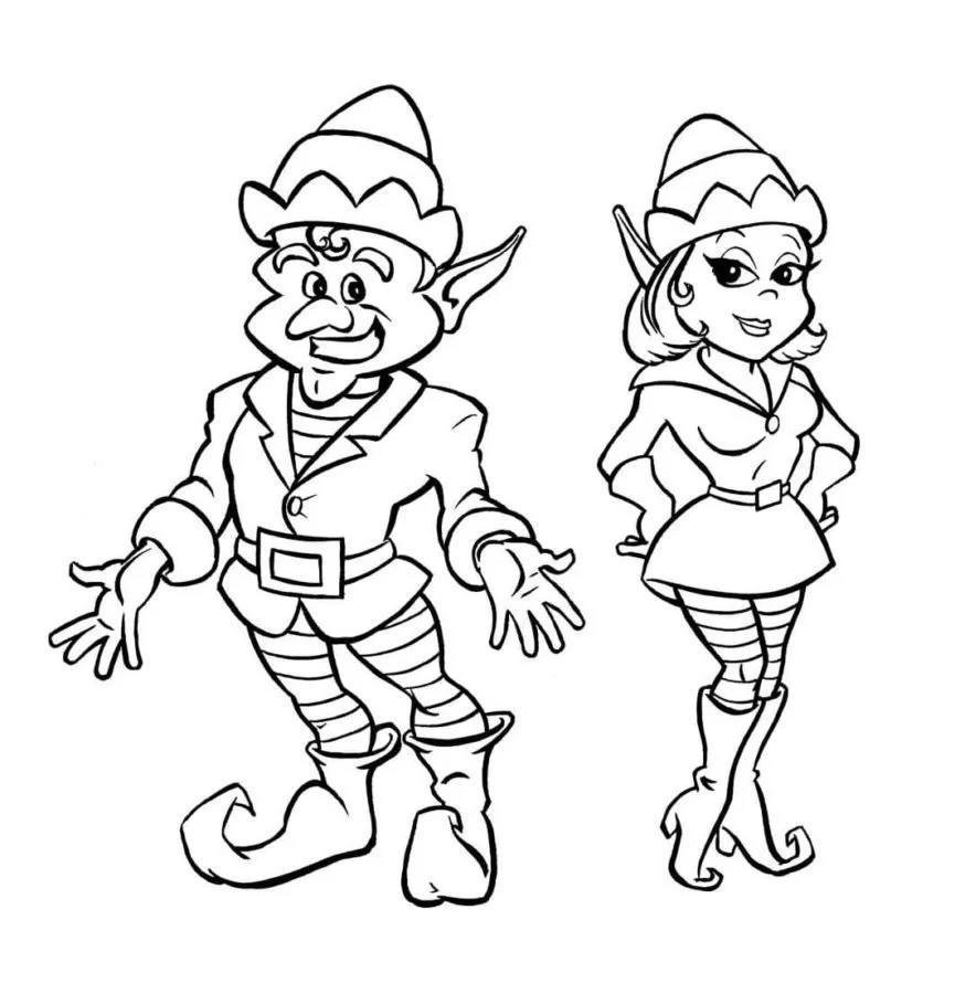 Desenhos de Elfo Na Prateleira Para Colorir 20
