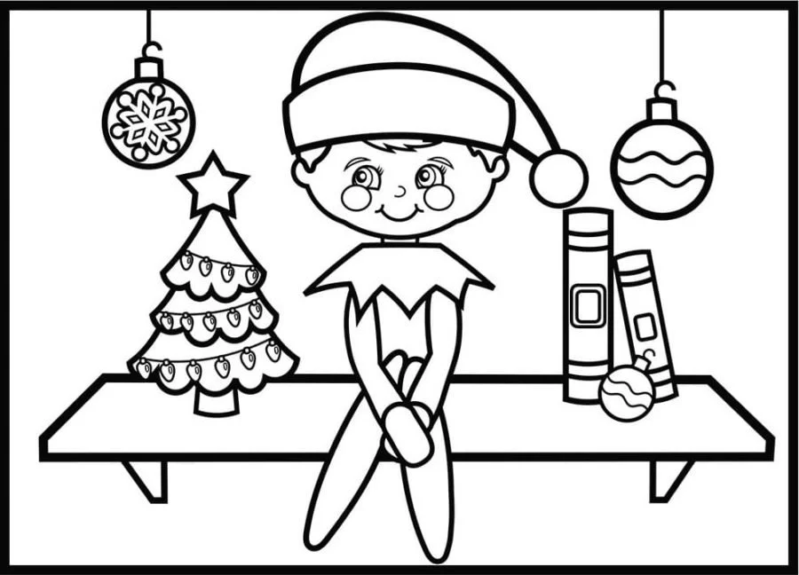 Desenhos de Elfo Na Prateleira Para Colorir 21