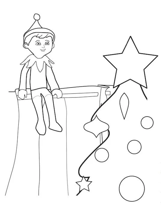 Desenhos de Elfo Na Prateleira Para Colorir 24