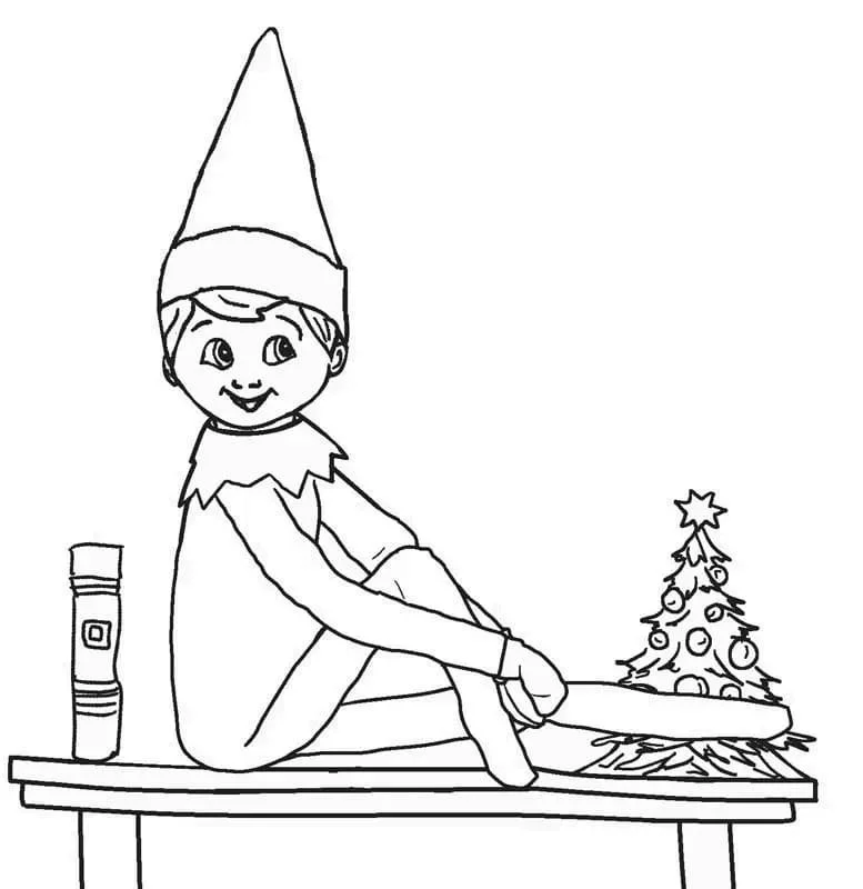Desenhos de Elfo Na Prateleira Para Colorir 26