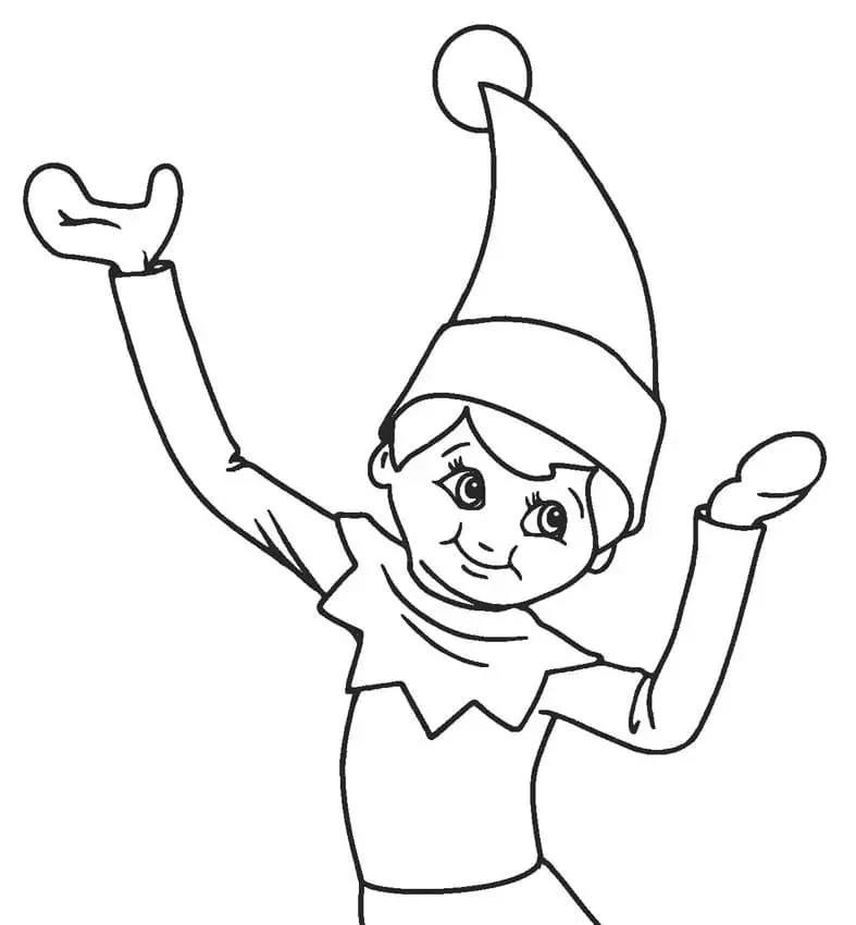 Desenhos de Elfo Na Prateleira Para Colorir 31