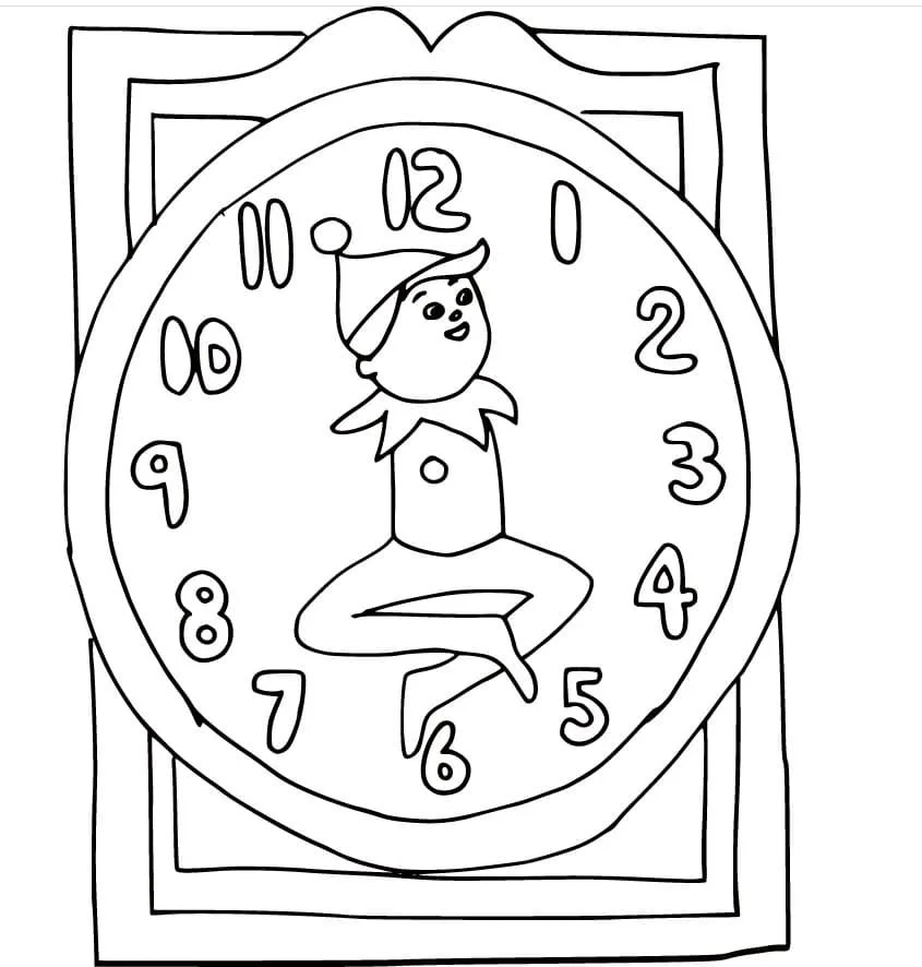 Desenhos de Elfo Na Prateleira Para Colorir 39