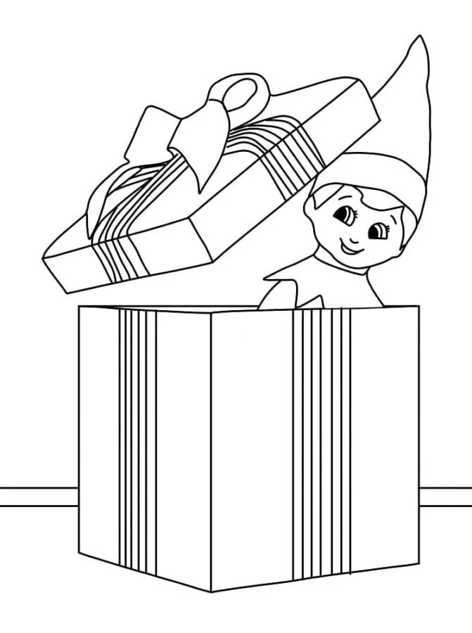 Desenhos de Elfo Na Prateleira Para Colorir 42