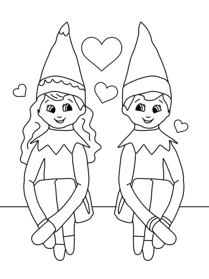Desenhos de Elfo Na Prateleira Para Colorir 43
