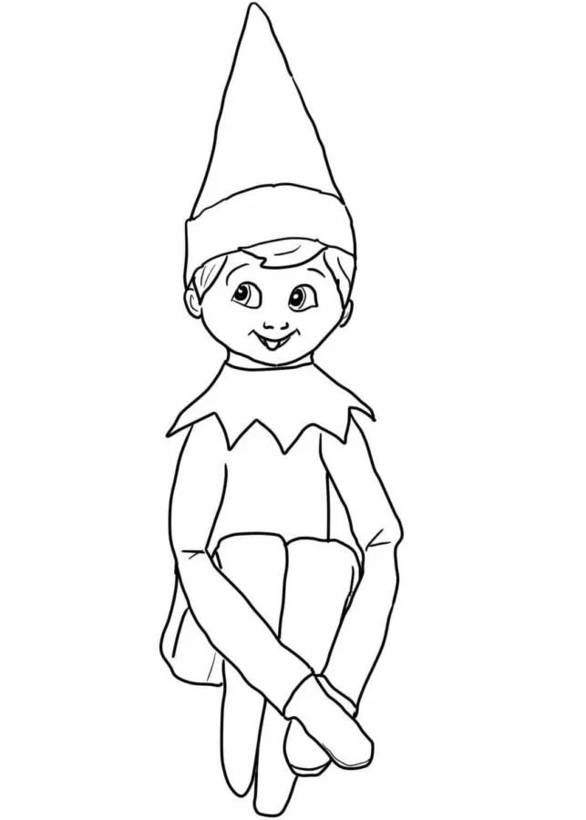 Desenhos de Elfo Na Prateleira Para Colorir 49