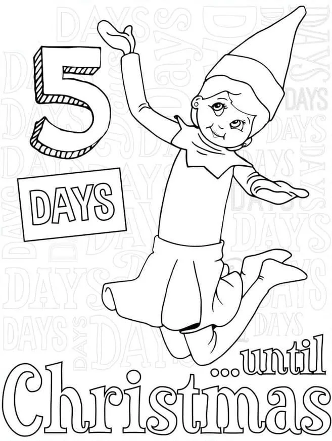 Desenhos de Elfo Na Prateleira Para Colorir 58