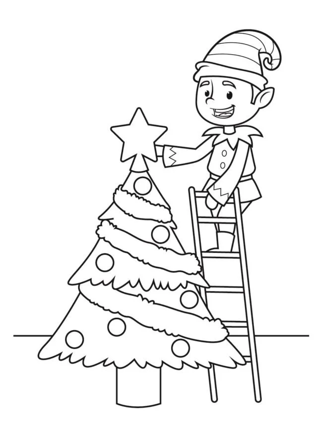 Desenhos de Elfo Na Prateleira Para Colorir 61