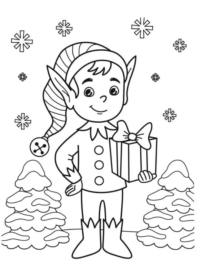 Desenhos de Elfo Na Prateleira Para Colorir 62
