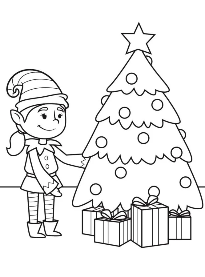 Desenhos de Elfo Na Prateleira Para Colorir 64