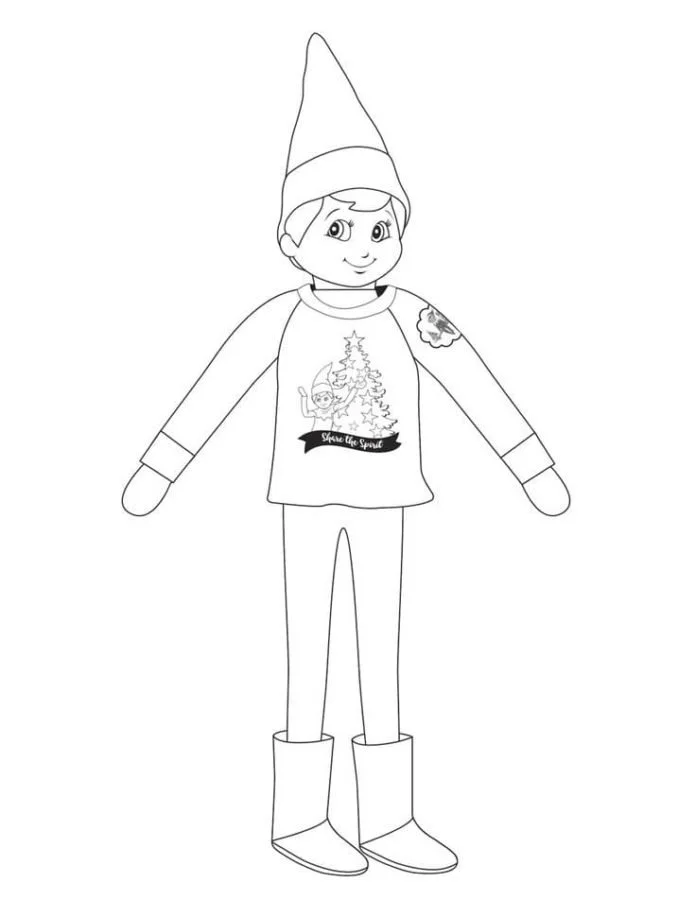 Desenhos de Elfo Na Prateleira Para Colorir 67