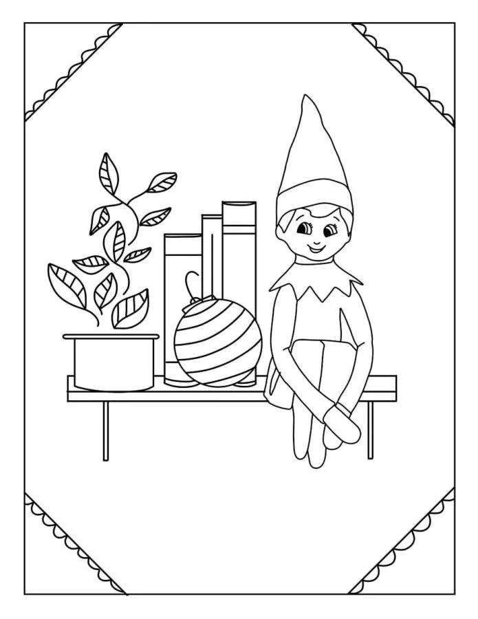 Desenhos de Elfo Na Prateleira Para Colorir 73