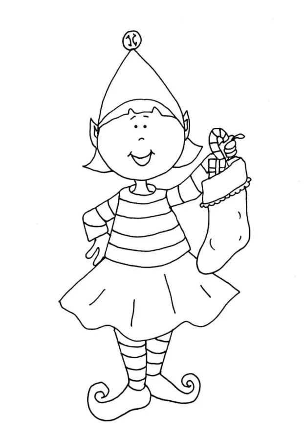 Desenhos de Elfo Na Prateleira Para Colorir 78