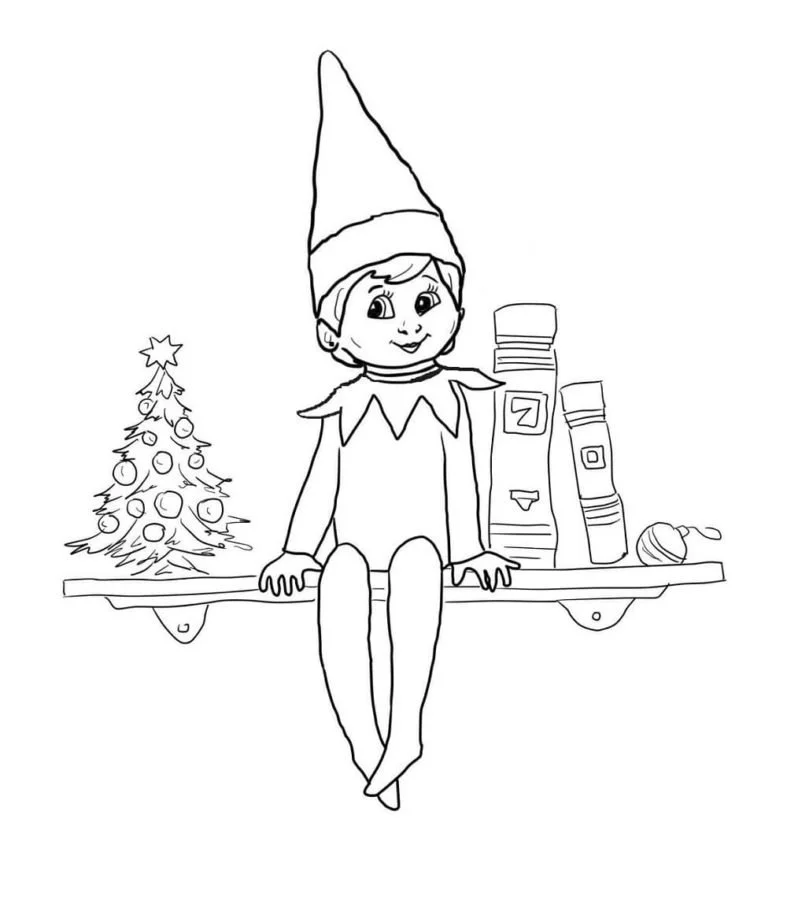 Desenhos de Elfo Na Prateleira Para Colorir 81