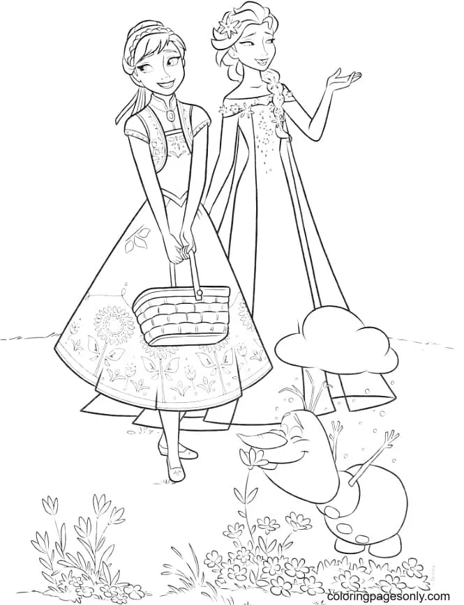 Elsa and Anna Coloring Pages 51
