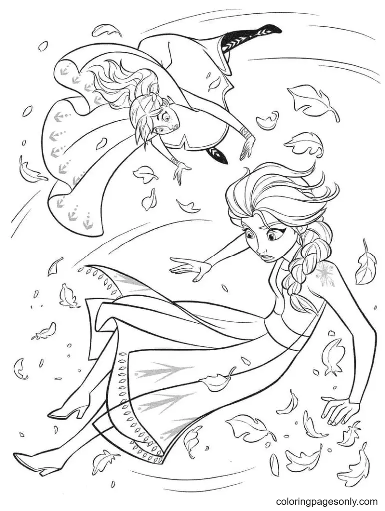 Elsa and Anna Coloring Pages 52
