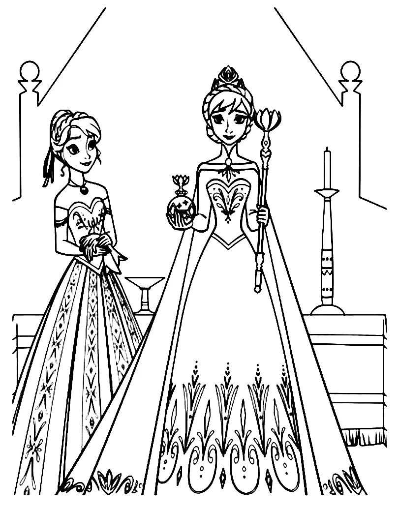 Elsa and Anna Coloring Pages 53