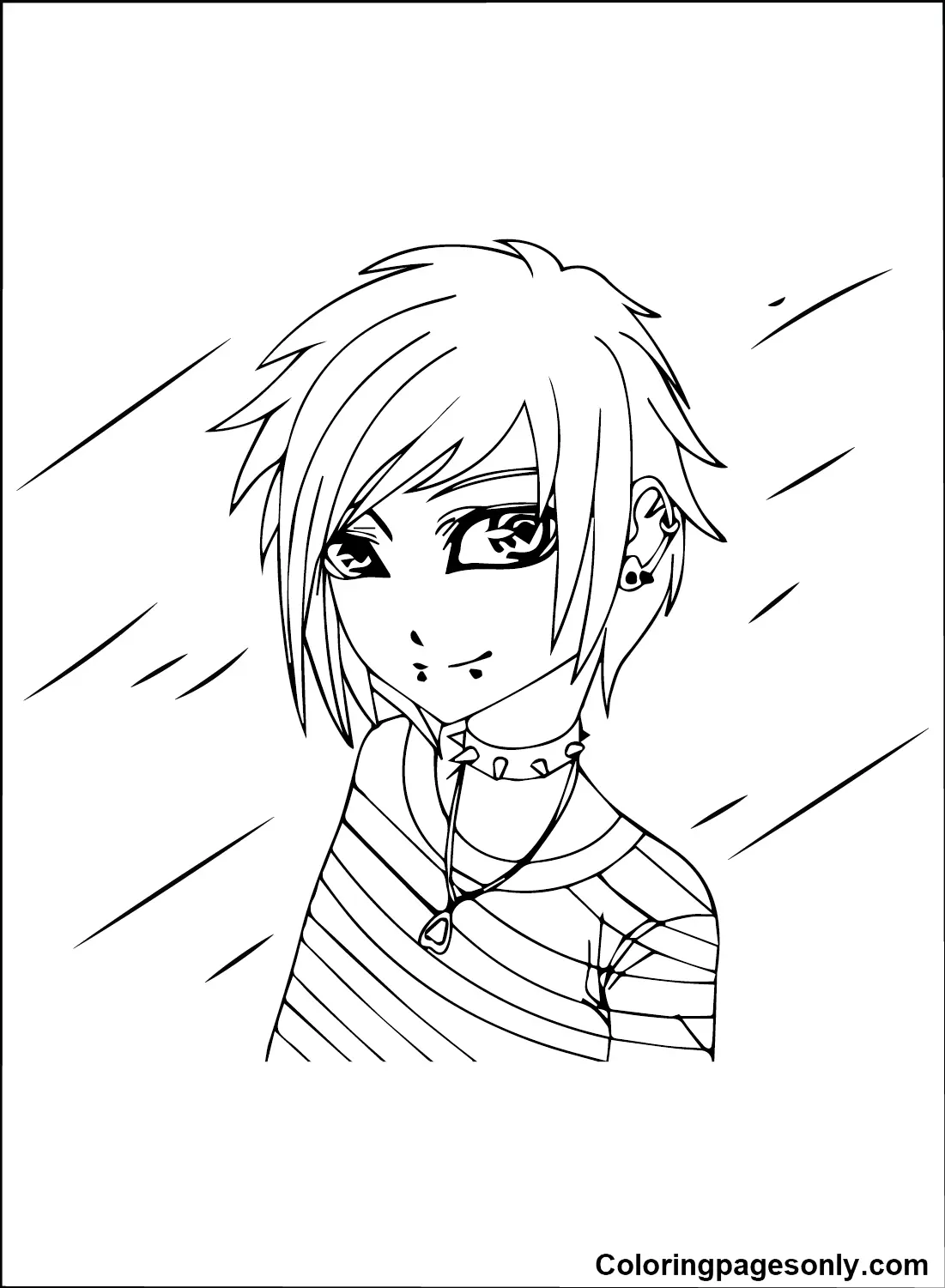 Desenhos de Emo Para Colorir 12